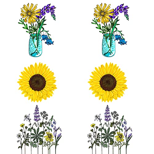 6 tatuagens temporárias de flores para mulheres adultos meninas adolescentes - pequenas plantas selvagens Flora Tatoos adesivos corporais coloridos à prova d'água
