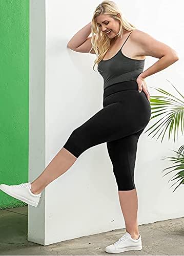 Oi clasmix plus size leggings for women 1x-4x-alt high wistmy controle treino super suave leggings preto calças