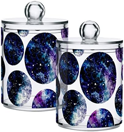 Starry Universe Cotton Swab Solder Banheiro Jars com tampas conjuntos de algodão Round Bolder Round Solder