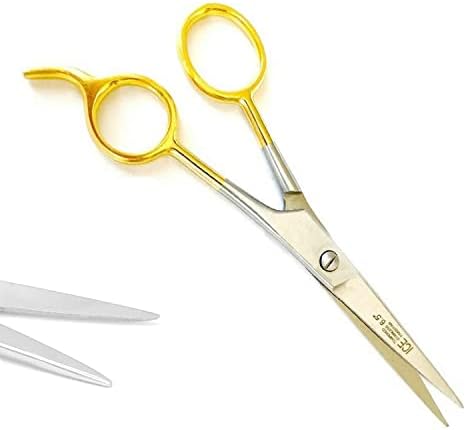 DDP 6.5 Escisses de corte de cabelo/tesouras de barbeiro - gelo temperado com alças de ouro
