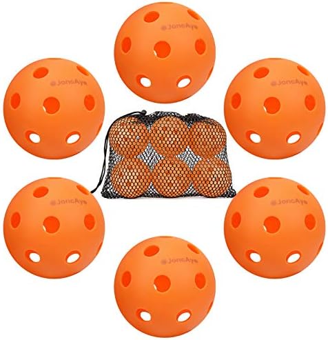 JONCAYE Pickleball Ball Conjunto, bolas de picadas internas ao ar livre 6, 12 pacote, bolas de pickleballs padrão