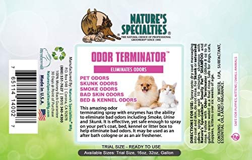 Especialidades da natureza O odor Terminator Spray para animais de estimação, escolha natural