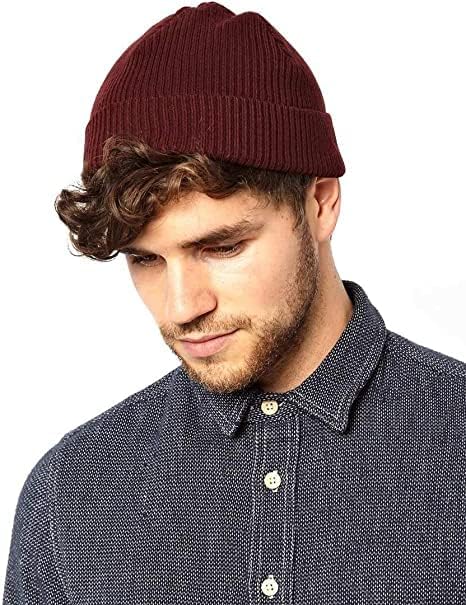 Vidsel Short Fisherman Beanie for Men Mulher, Swag Wood Knit Cuff Skullcap, chapéus de inverno quentes