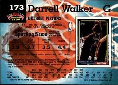 1992-93 Membros do clube do estádio 173 Darrell Walker Detroit Pistons NBA Basketball Card NM-MT