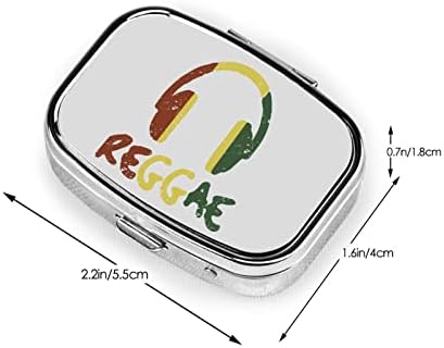 Reggae Music Jamaica Square Mini Caixa de comprimidos Medicine Organizador de metal Travel Caso portátil de comprimidos