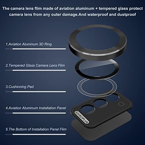[3+ 3 PCs] Suoman para o protetor da lente da câmera Samsung Galaxy S23/ S23 Plus, [resistente