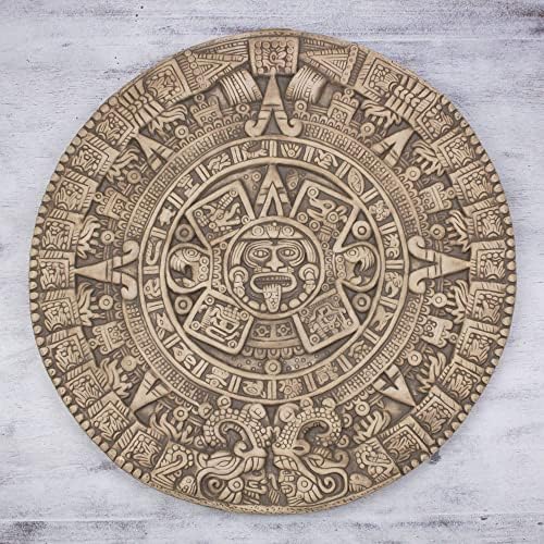 Placa de cerâmica do calendário do advento arqueológico de Novica Brown, asteca asteca '