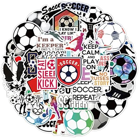 Adesivos de futebol | 50pcs de futebol esportes de vinil para crianças, adolescentes e meninas, adesivo