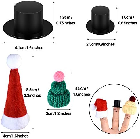 Willbond 120 peças Mini chapéu de malha natal