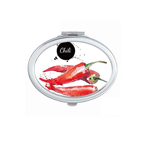 Vegetais de pimentão saboroso espelho de aquarela saudável portátil maquiagem manual de mão dupla lateral