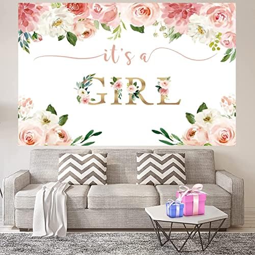 Gênero Revelação Decorações de festas Supplias grandes It? S A Girl Banner Sign Girls Baby Shower Photography
