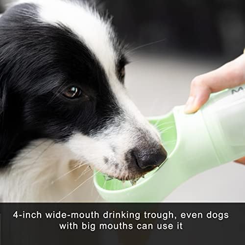 Dispensador de garrafa de água portátil com dispensador de bolsa de cocô, 10 onças de tigela de água para cães de