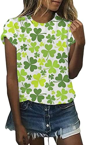 Dia de São Patrício de São Patrício 2023 Camisas de manga curta de shamrock shamrock de verão