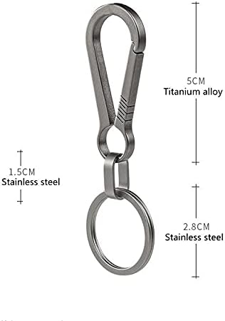 NC Titanium Carabiner Key Clip, EDC Key Ring Loop Hook ， Titanium Car Keychain ， presente para o homem