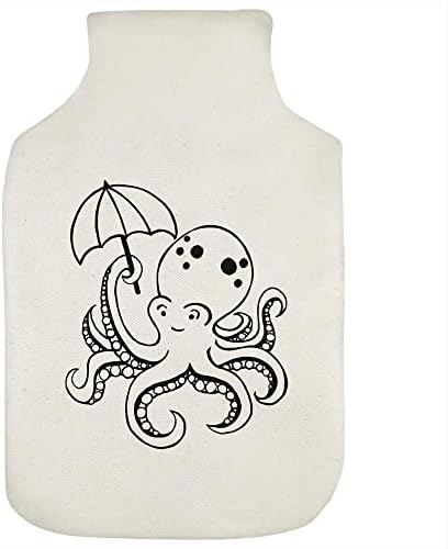 Azeeda 'Octopus with Umbrella' Hot Water Bottle Bottle