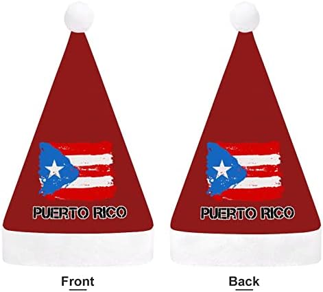 Bandeira do chapéu de chapéu de natal de Porto Rico para adultos unissex Comfort Classic Xmas Cap para