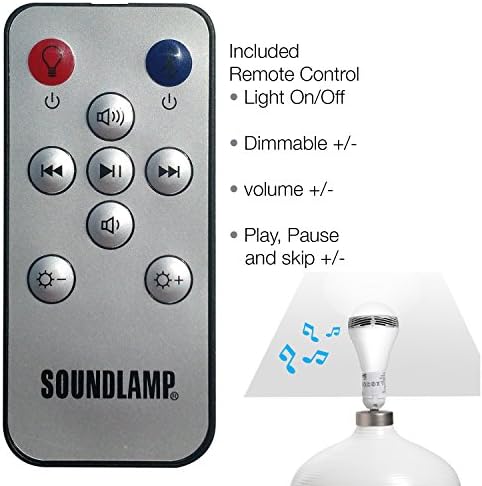 SoundLamp Bulbo LED branco cool e diminuído W 7W e até 650 lúmens, construído em 2,5 A2DP Bluetooth