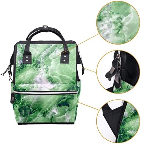 Mochila de fraldas de mármore verde Backpack Baby Nappy Sacos Multi -Função Bolsa de Viagem de Grande