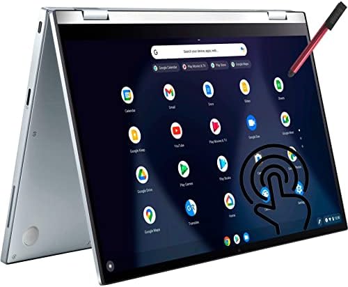 ASUS Chromebook Flip C433 14 FHD Creca de toque 2 em 1 laptop, Intel Core M3-8100Y até 3,4 GHz, 8 GB de RAM,