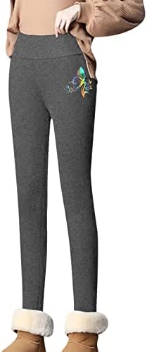 Ternos de calça Ethkia para mulheres casuais de inverno de inverno Batterfly imprime leggings