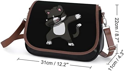 Dabbing Funny Cat Leather Crossbody Bag Small Tote Purse Fashion Fanny Pack Pack Daypack ombro para homens