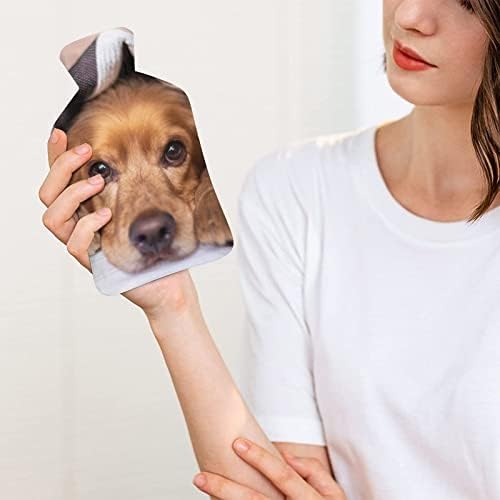 Garrafa de água quente de cachorro fofo com capa macia para compressa quente e terapia a frio alívio