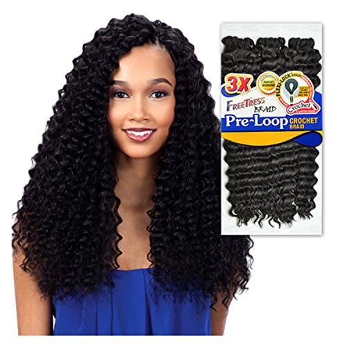 FreeTress Synthetic Hair Braids 3x Pré-loop Brail Twist Deep Twist 16