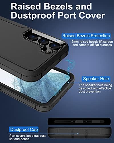 Dahkoiz para a caixa Samsung Galaxy S23, com capa de porta à prova de poeira, capa de cobertura de