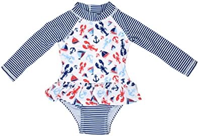 FLAP Happy Girls 'UPF 50+ Alissa Infant Ruffle Rash Guard Swimsuit