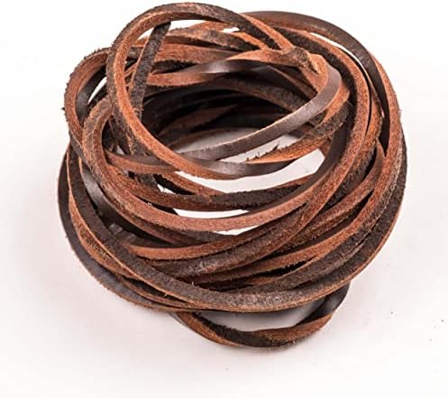 Cordeiro de couro fino de couro de couro 3 mm - cordão de couro genuíno para artes e artesanato - 5 jardas -