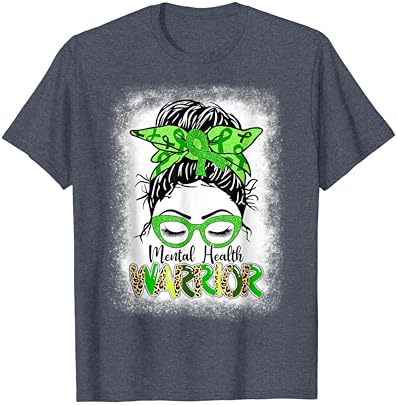 T-shirt de Saúde Mental Warrior Warrior Warrior Warrior Warrior Bun