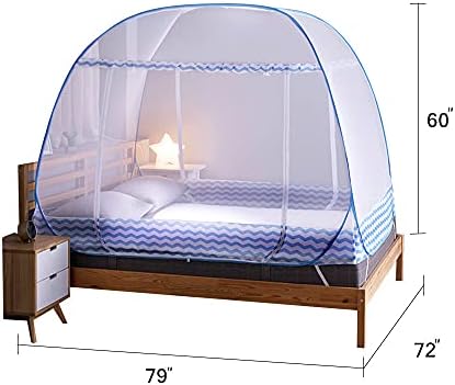 JSANH dobrando as cortinas do dossel de tenda líquida para camas Pop -up Mosquito Tent de tamanho portátil