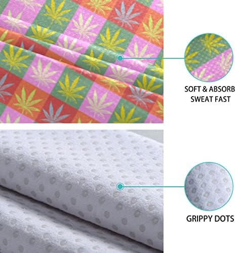 Aunstern Yoga Blanket Marijuana-Leaves-Cannabis-Pink Yoga Towel Yoga Mat Toalha
