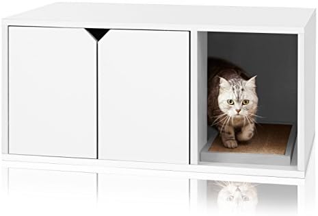 Way Basics Basics Cat Box Casos Pet House - Controle de odor Móveis modernos brancos