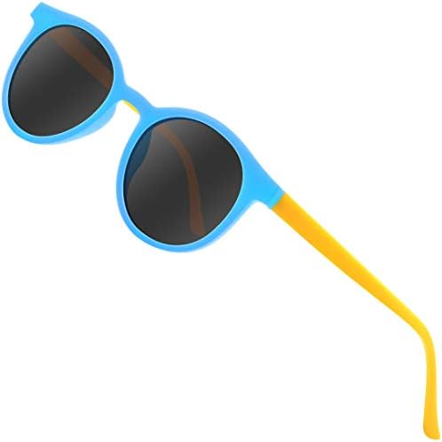 ATTCL TR90 Inquebrável Round Polarized Kids Sunglasses para meninos meninas de 3 a 10 filhos