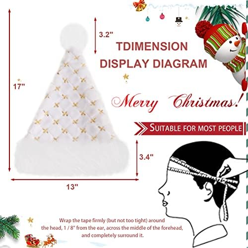 Qtkj chapéu de natal, chapéu de Papai Noel, tecido de veludo macio espessado, presentes de natal para