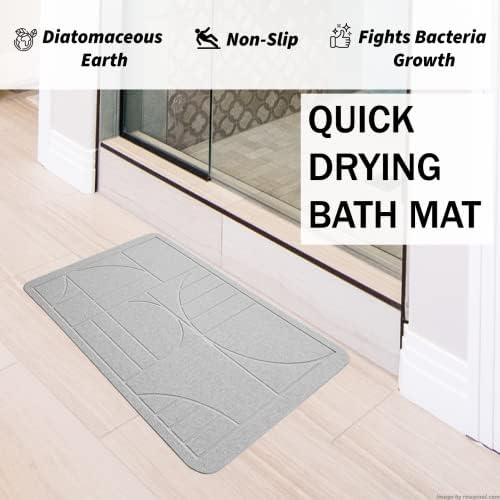 Alypt Stone Bath Mat & Diatomaced Earth Banco de banho: não deslizamento, ultra absorvente, secagem