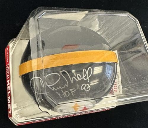 Chuck Noll Hof 93 Pittsburgh Steelers assinado Mini capacete de futebol - JSA COA - Mini capacetes autografados