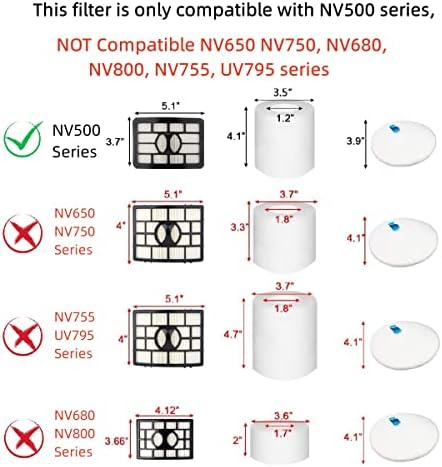 Peças de filtro de substituição Compatível com o navegador de tubarões NV500 NV501 UV560 NV502