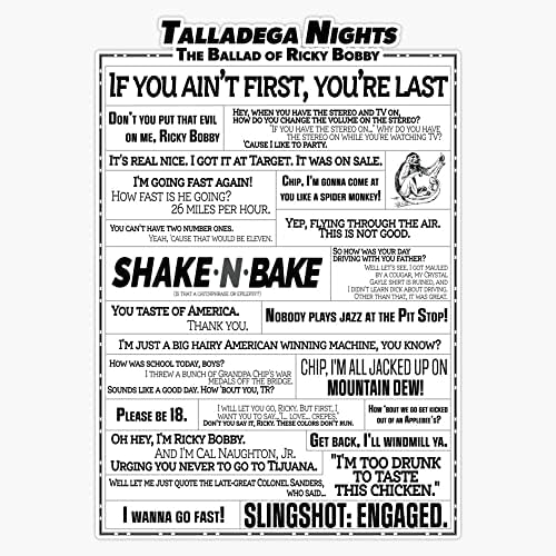 Talladega Nights - Citação de adesivo de colagem de colagem decalque de vinil 5 polegadas