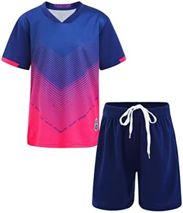 Tiaobug Kids Boys Athletic Shorts Roupas Conjunto de Jerseys Sports Sports Training Uniform 2 peças Conjunto