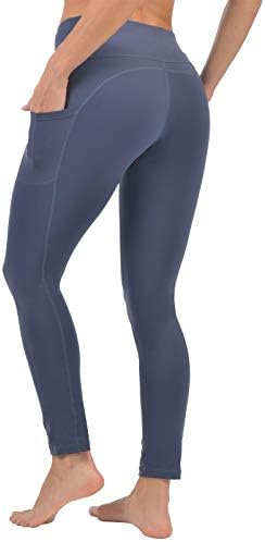 Sylonway High Caist Yoga Pants com bolsos para mulheres, controle de barriga, treino executando