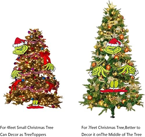 Decorações de Natal, Árvore de Natal Grinch, Topper de Árvore de Natal, Decorações de Natal Grinch Supples