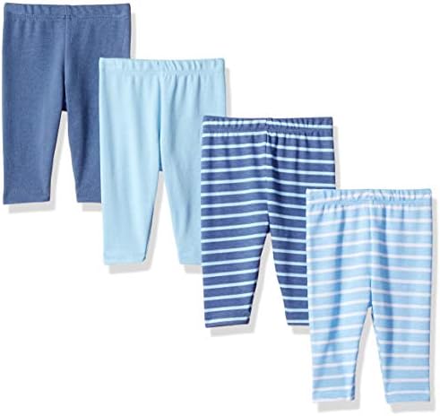 Hanes Baby Leggings, Ultimate Flexy Knit Pants Boys & Girls, 4-Pack