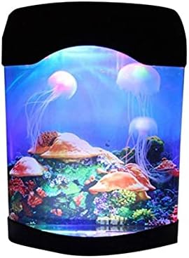 Zlbyb Desk Fish Tank Aquários de aquários noturnos LED LED Mini Aquário Acrílico Grande capacidade de escritório