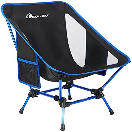 Cadeiras de acampamento da lua, cadeira de mochila compacta Cadeira de grama dobrável com bolsos laterais