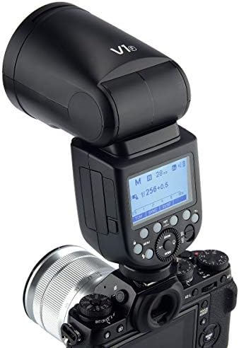 Godox v1-f com kit de acessórios GODOX AK-R1 para Fujifilm, v1 li-on ttl na câmera redonda flash speedlight