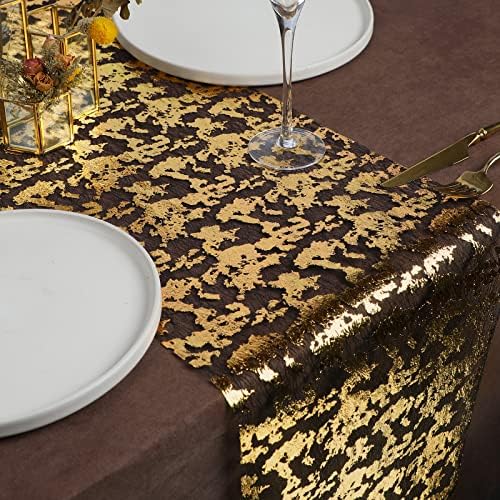 Gold Sparkle Table Runner, Glitter Metallic Gold Table Runner, Gold Foil Mesh Table Table Roll Roll