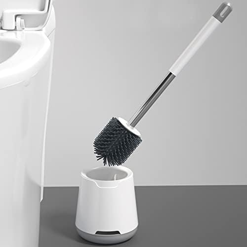 Escova de vaso sanitário pincel de silicone com suporte de secagem ventilada, escova de banheiro de limpeza