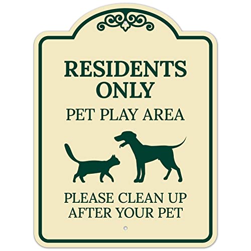 Residentes apenas área de recreação de animais de estimação, limpe -se após o seu sinal de decoração para